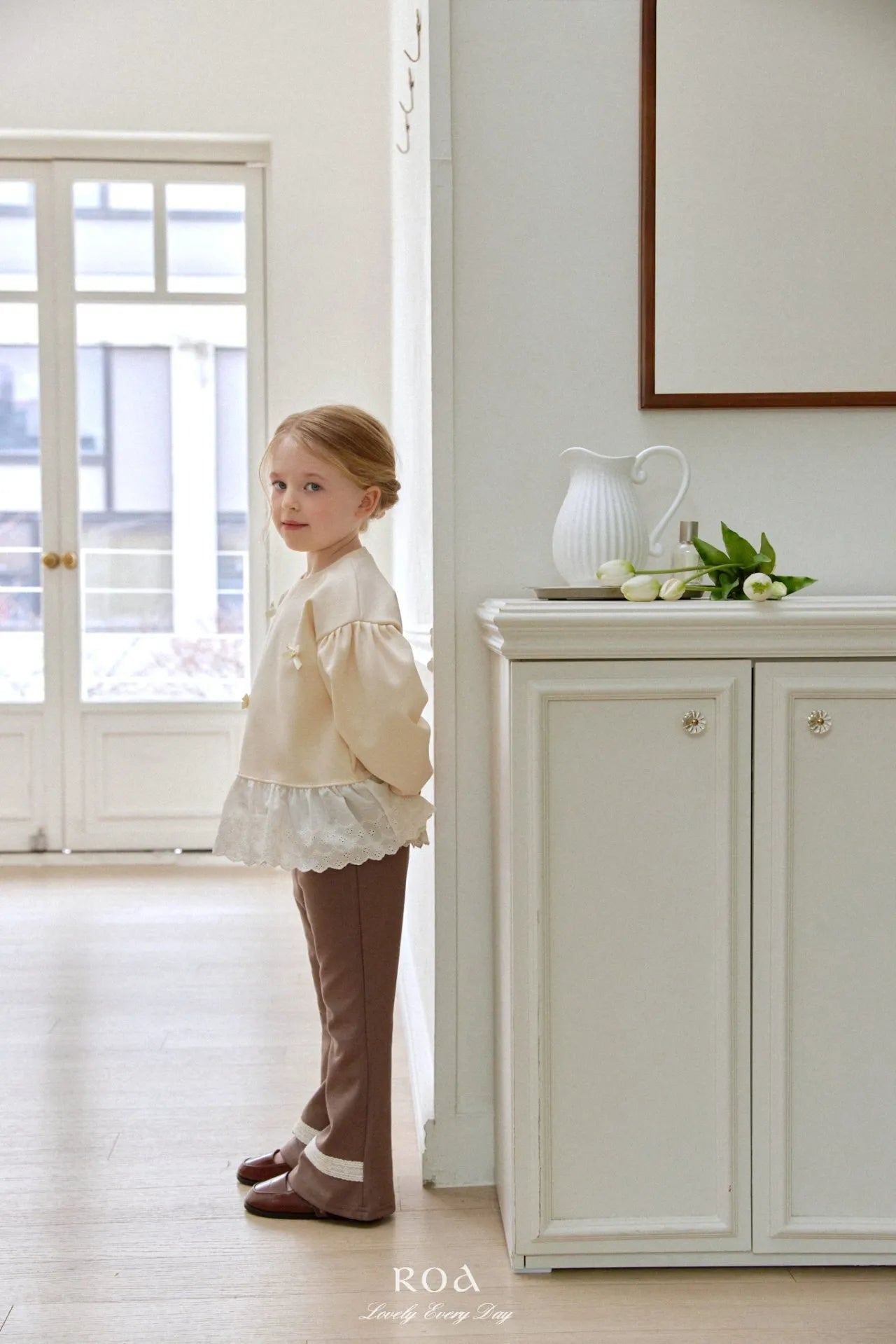 韓國童裝 26春 |   RO22 Lace Flare Pants (80~120cm)