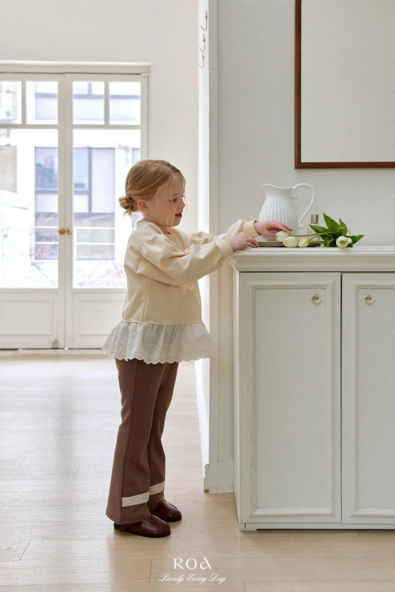 韓國童裝 26春 |   RO22 Lace Flare Pants (80~120cm)