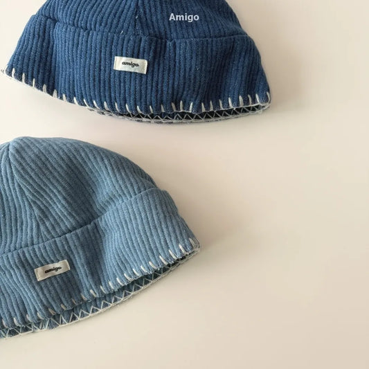 韓國童裝 26春 | AM58 Denim Hat 羅紋縫邊帽