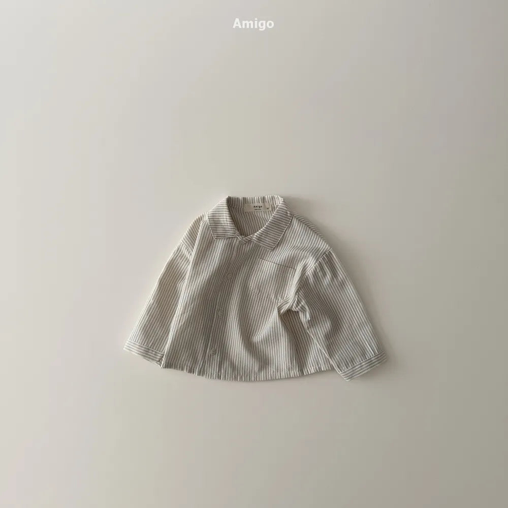 韓國童裝 26春 | AM23 Stripe Shirt (80~120cm)