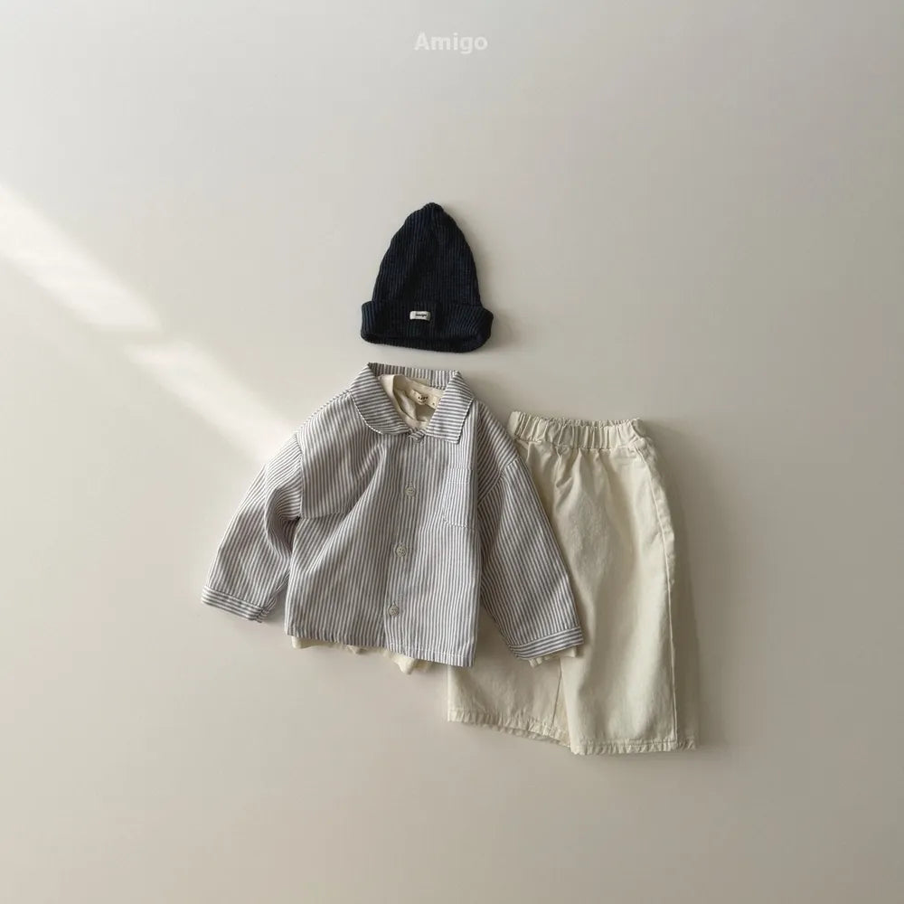 韓國童裝 26春 | AM23 Stripe Shirt (80~120cm)