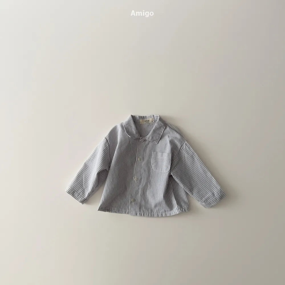韓國童裝 26春 | AM23 Stripe Shirt (80~120cm)