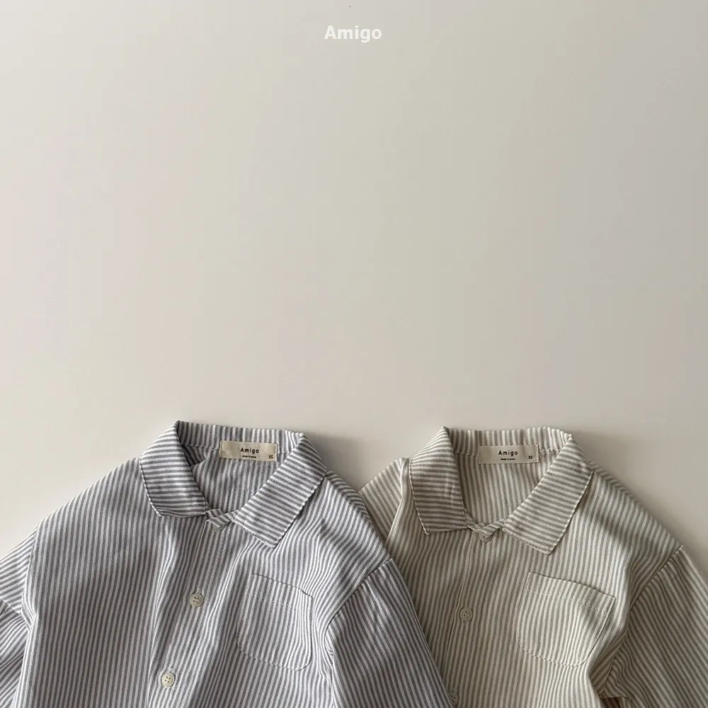 韓國童裝 26春 | AM23 Stripe Shirt (80~120cm)