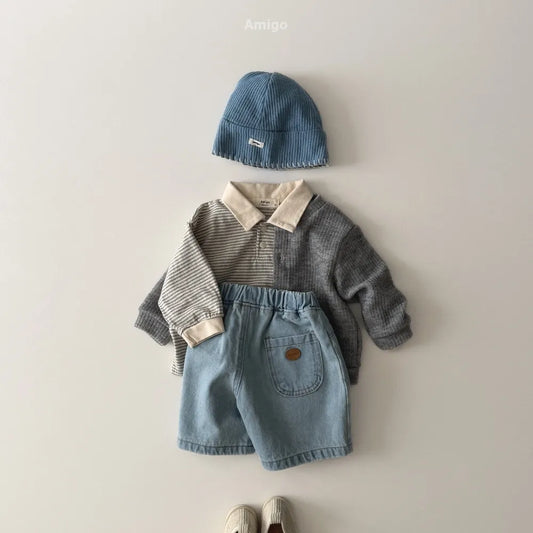 韓國童裝 26春 | AM47 Half Denim Pants (80~120cm)