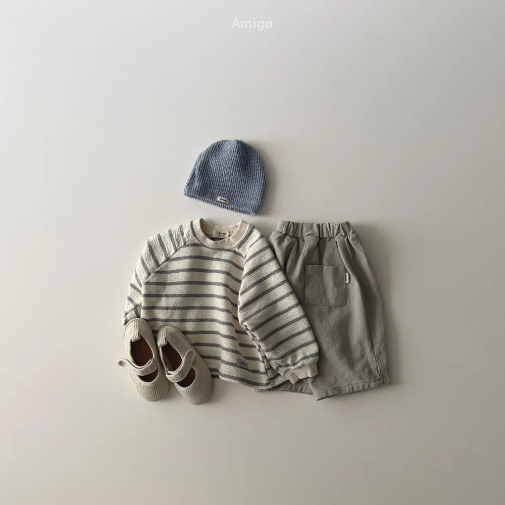 韓國童裝 26春 | AM03 Stripe Tee (80~120cm)