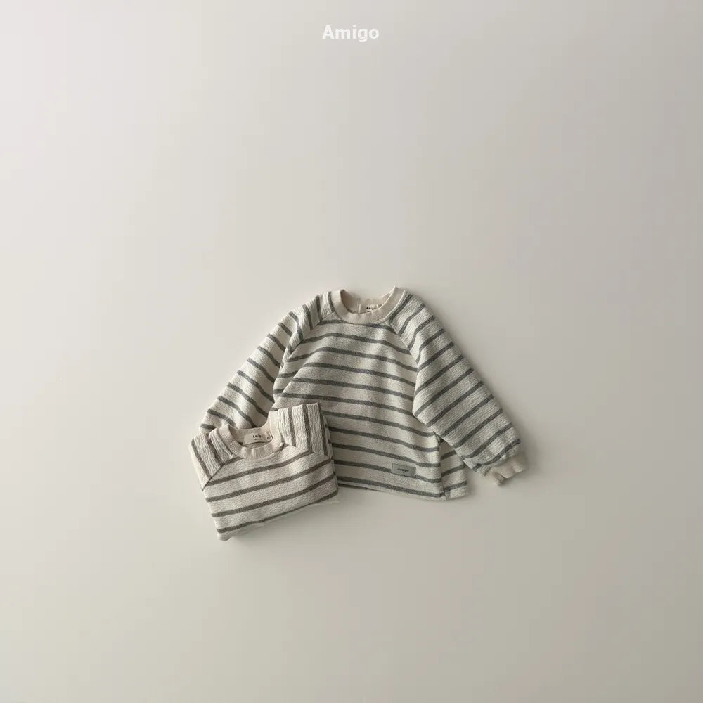 韓國童裝 26春 | AM03 Stripe Tee (80~120cm)