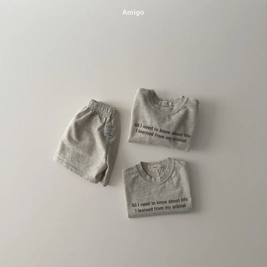 韓國童裝 26春 | AM15 French Short Sleeve Tee (80~120cm)