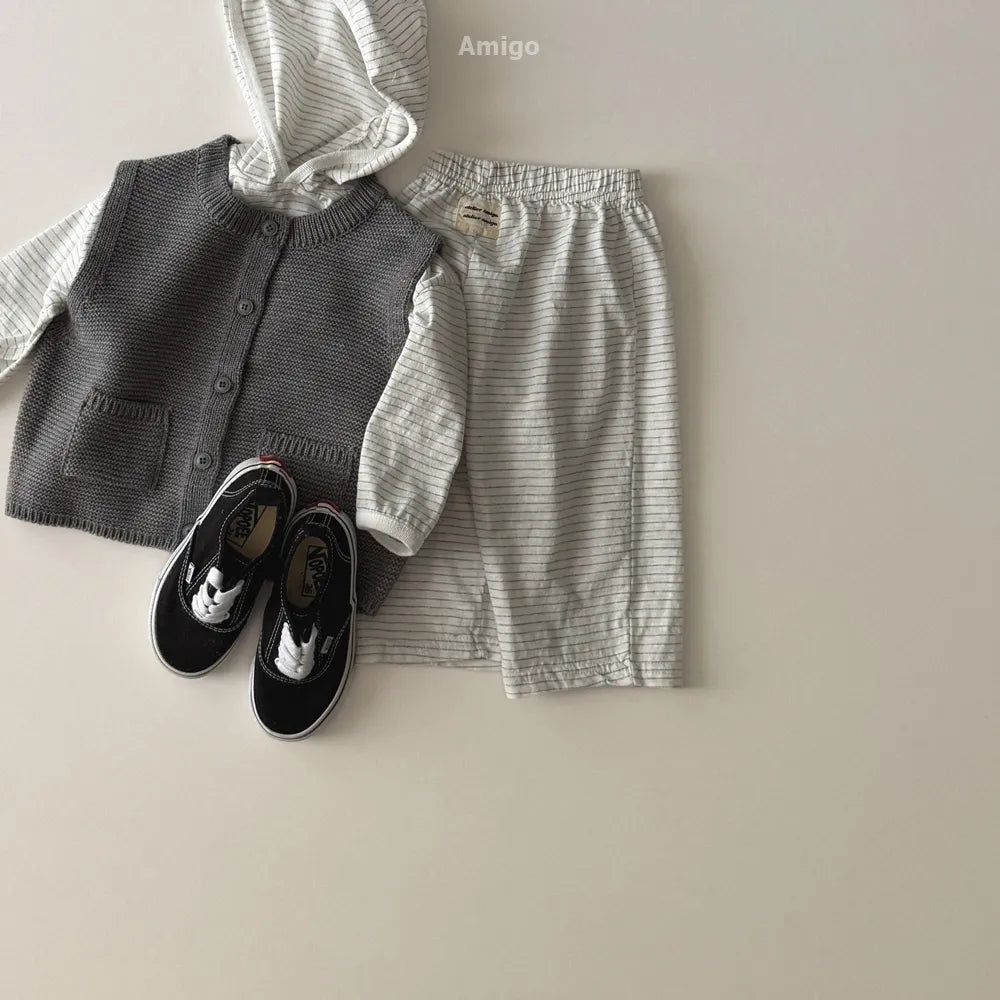 韓國童裝 26春 | AM43 Stripe Wide Pants (80~120cm)