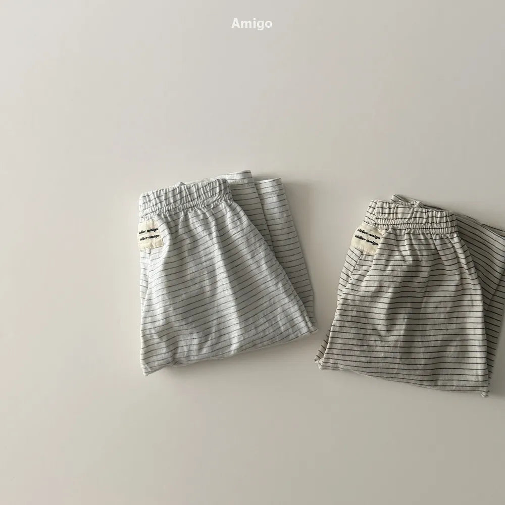 韓國童裝 26春 | AM43 Stripe Wide Pants (80~120cm)