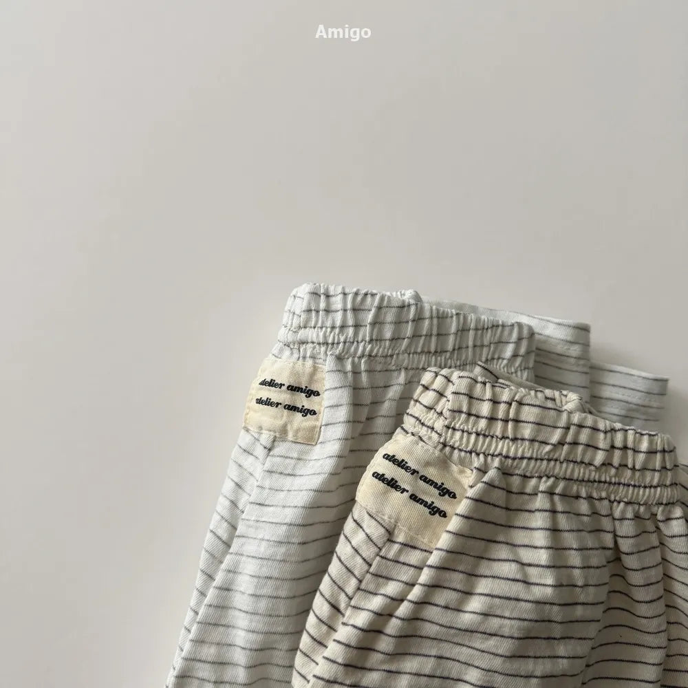 韓國童裝 26春 | AM43 Stripe Wide Pants (80~120cm)