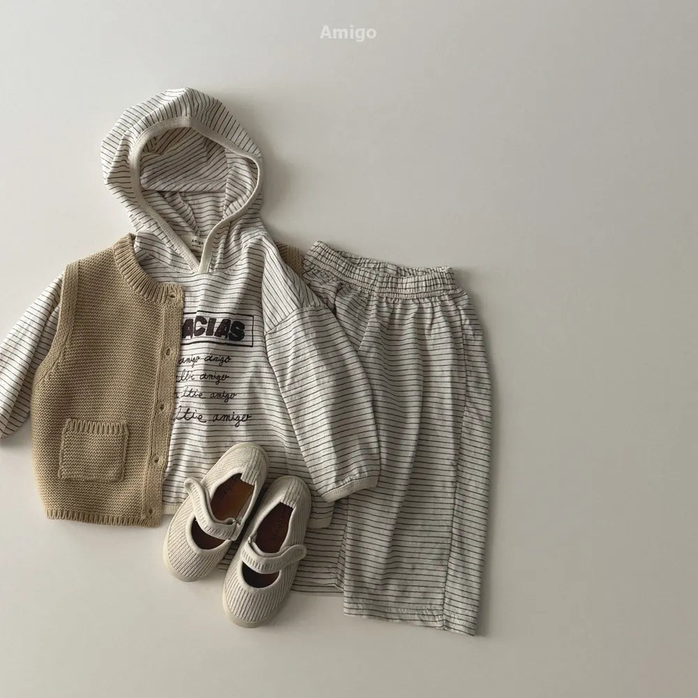 韓國童裝 26春 | AM43 Stripe Wide Pants (80~120cm)