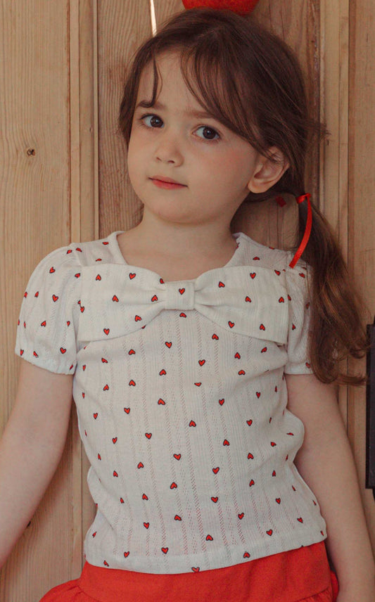 韓國童裝 26夏| CR09 Heart Ribbon T (80-125cm)