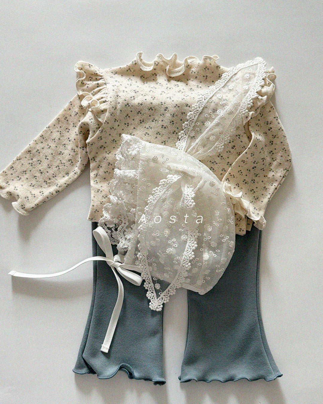 韓國童裝 26春 | AO26109 Lace Rabbit Hat