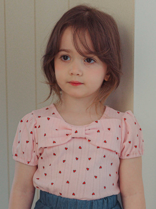 韓國童裝 26夏| CR09 Heart Ribbon T (80-125cm)