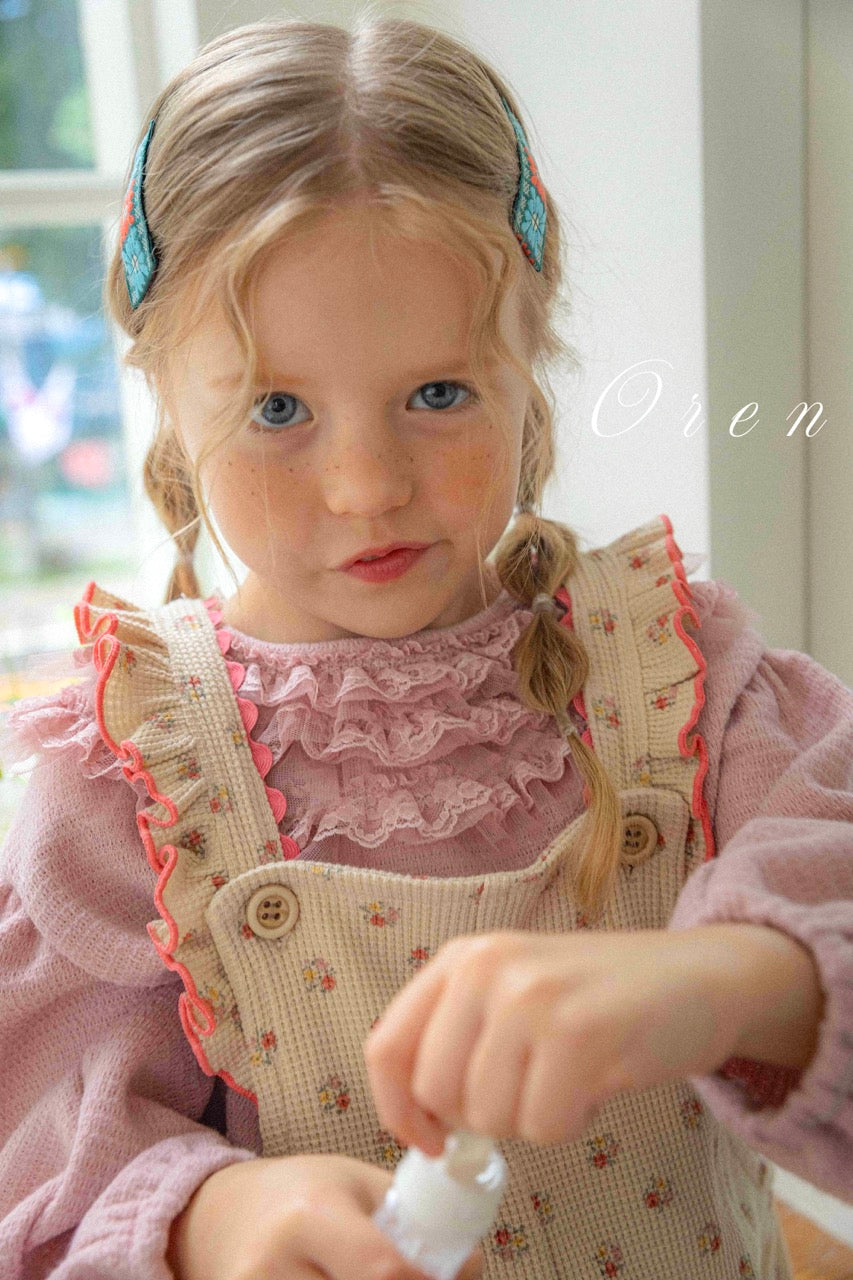 韓國童裝 25秋 | OR25336 Madeleine Waffle Overalls