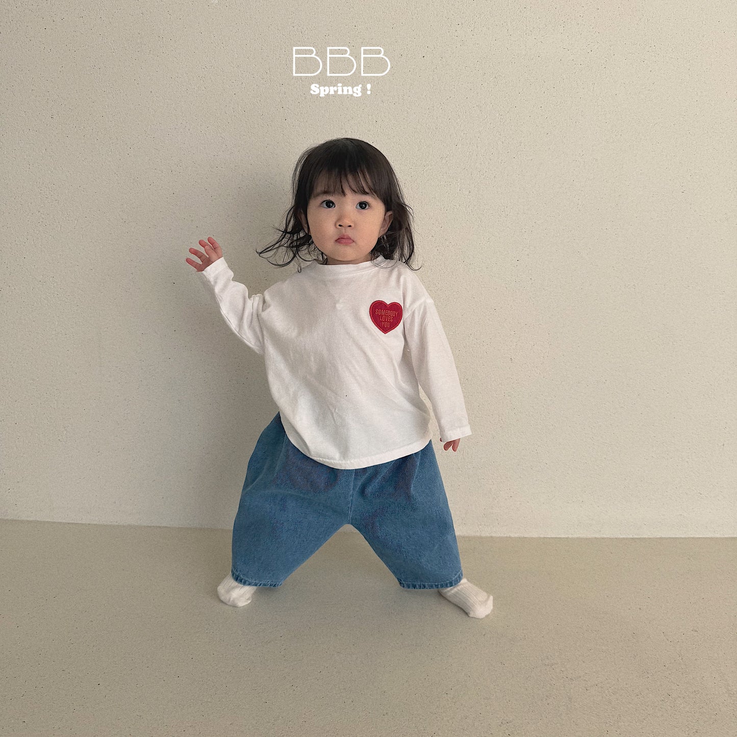 韓國童裝 26春 | BB06 Bebe Heart Box T-shirt (70-110cm)