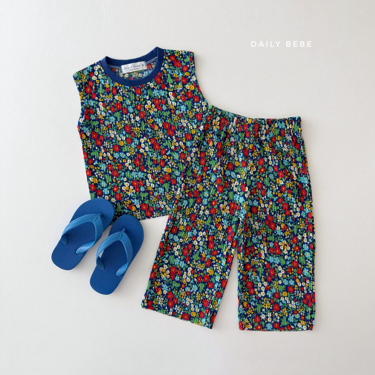 韓國童裝 26夏| DD04 Color Block Pleats Set (75-140cm)