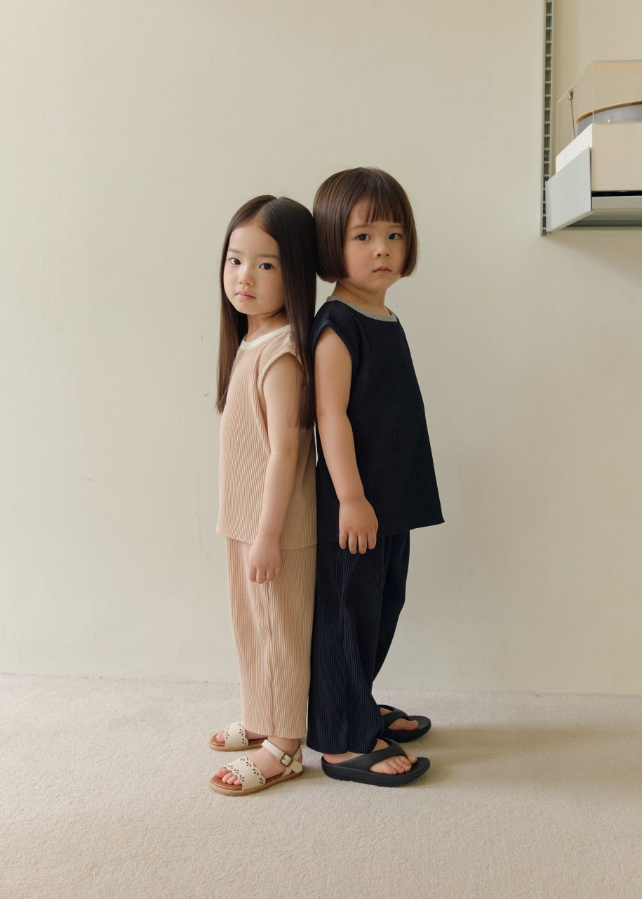 韓國童裝 26夏| DD04 Color Block Pleats Set (75-140cm)