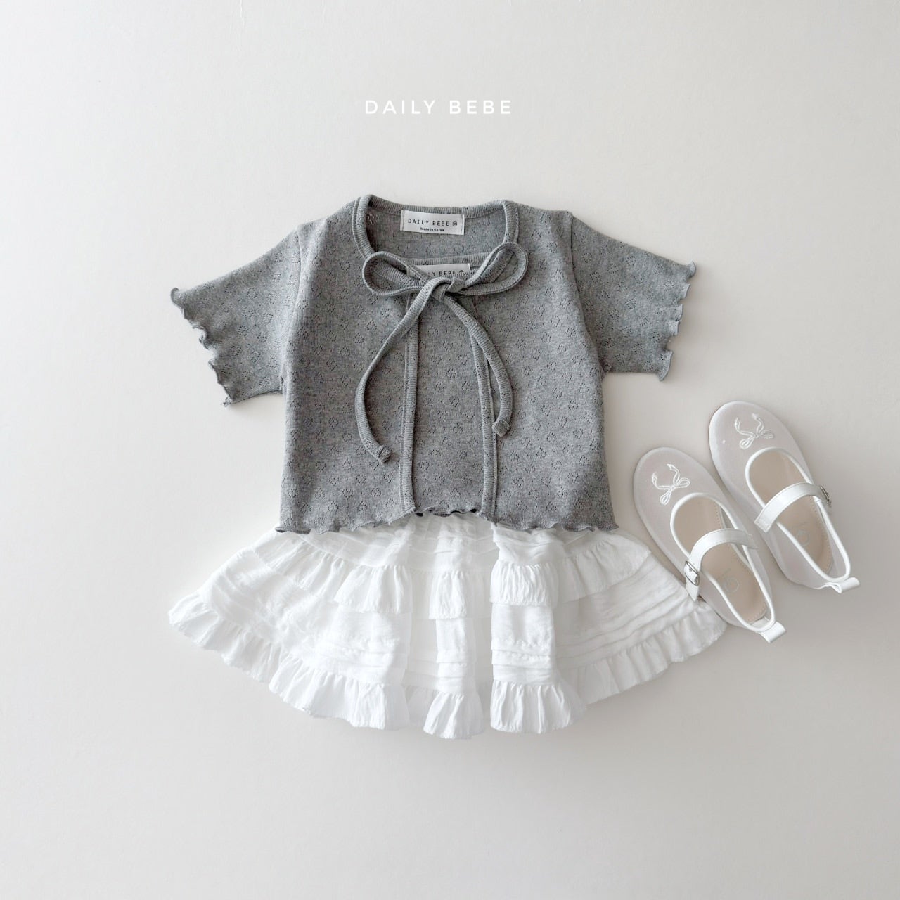 韓國童裝 26夏| DD11 Eyelet Cardigan Set (75-140cm)