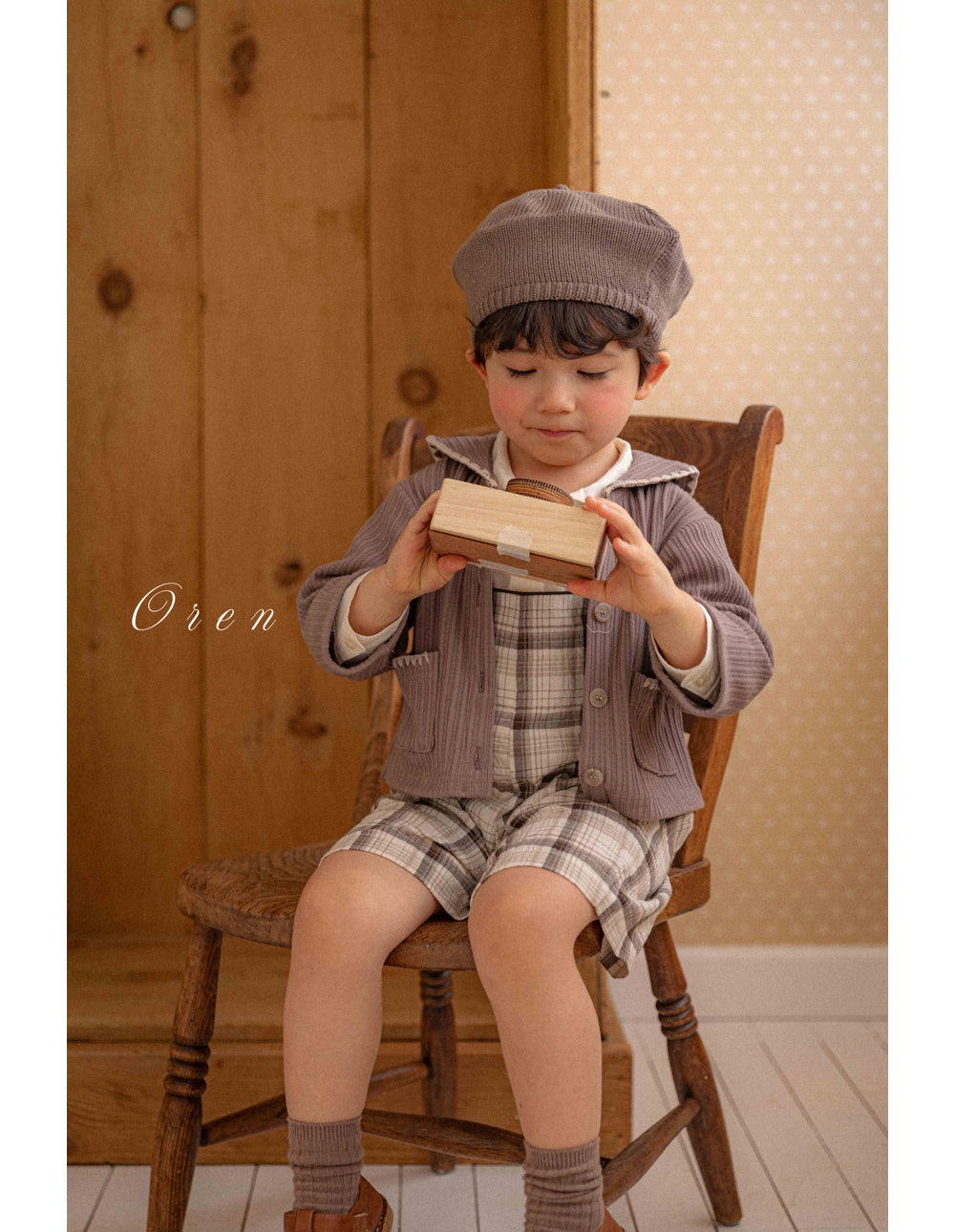 韓國童裝 26春 |  OR77 Check Overall (85~120cm)