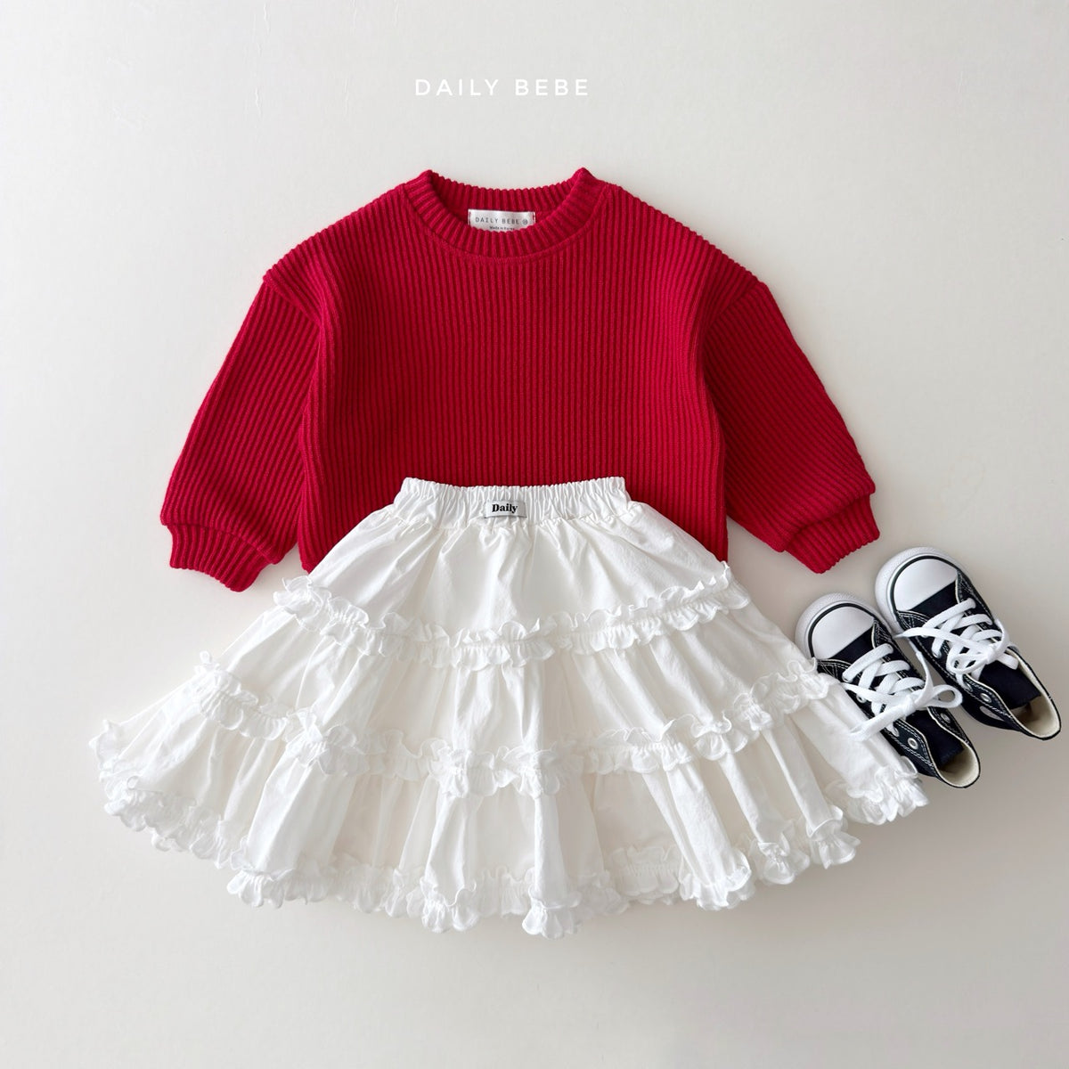 韓國童裝 26秋| DD27 Ribbed Layered Sweatshirt 衛衣