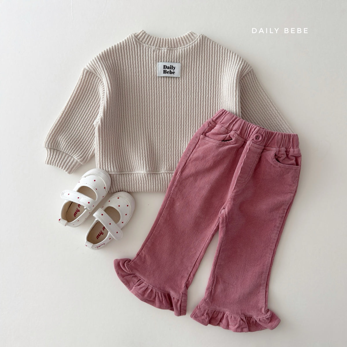 韓國童裝 26秋| DD27 Ribbed Layered Sweatshirt 衛衣