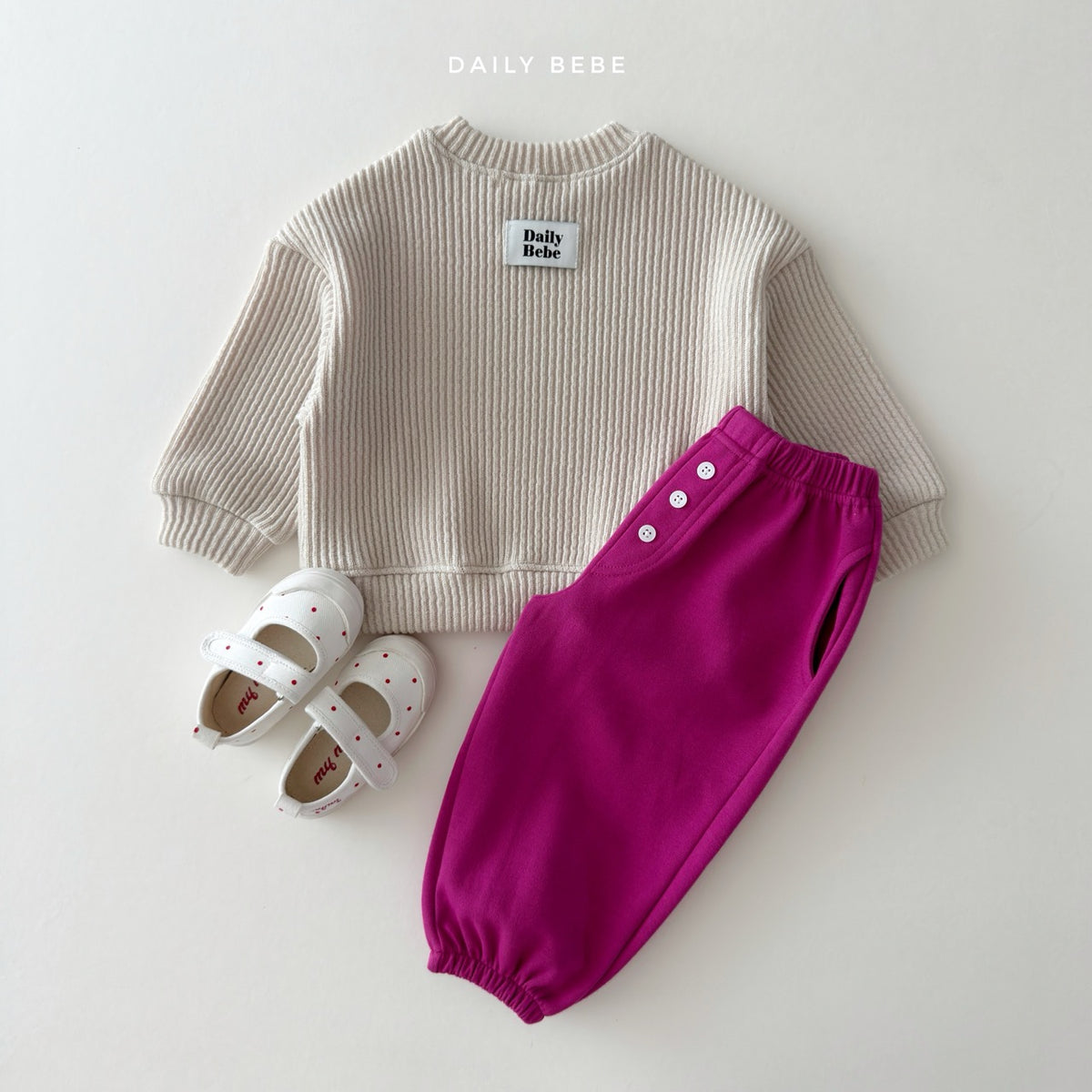 韓國童裝 26秋| DD27 Ribbed Layered Sweatshirt 衛衣