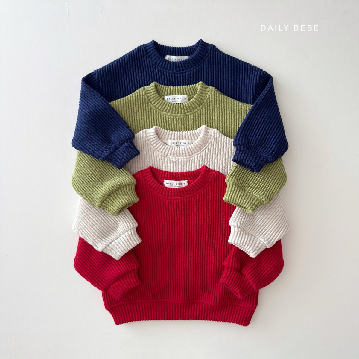 韓國童裝 26秋| DD27 Ribbed Layered Sweatshirt 衛衣