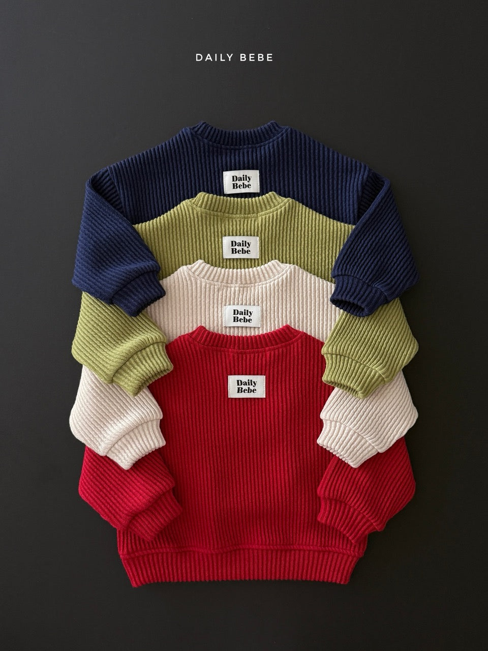 韓國童裝 26秋| DD27 Ribbed Layered Sweatshirt 衛衣