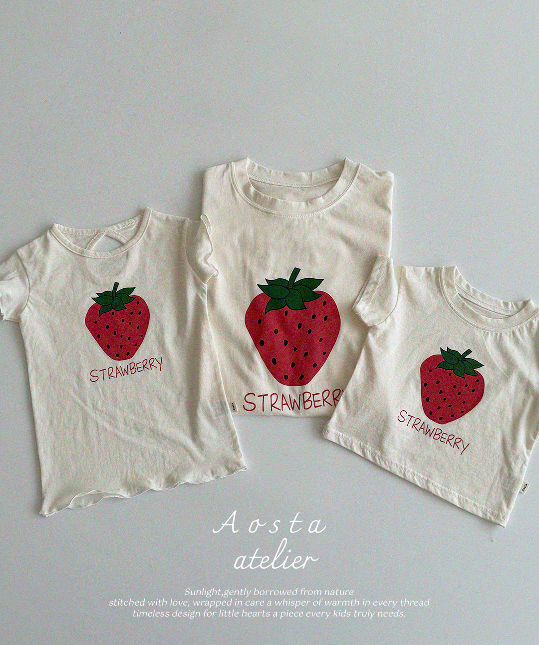 韓國童裝 25夏 | AO25229 STRAWBERRY MOM TEE