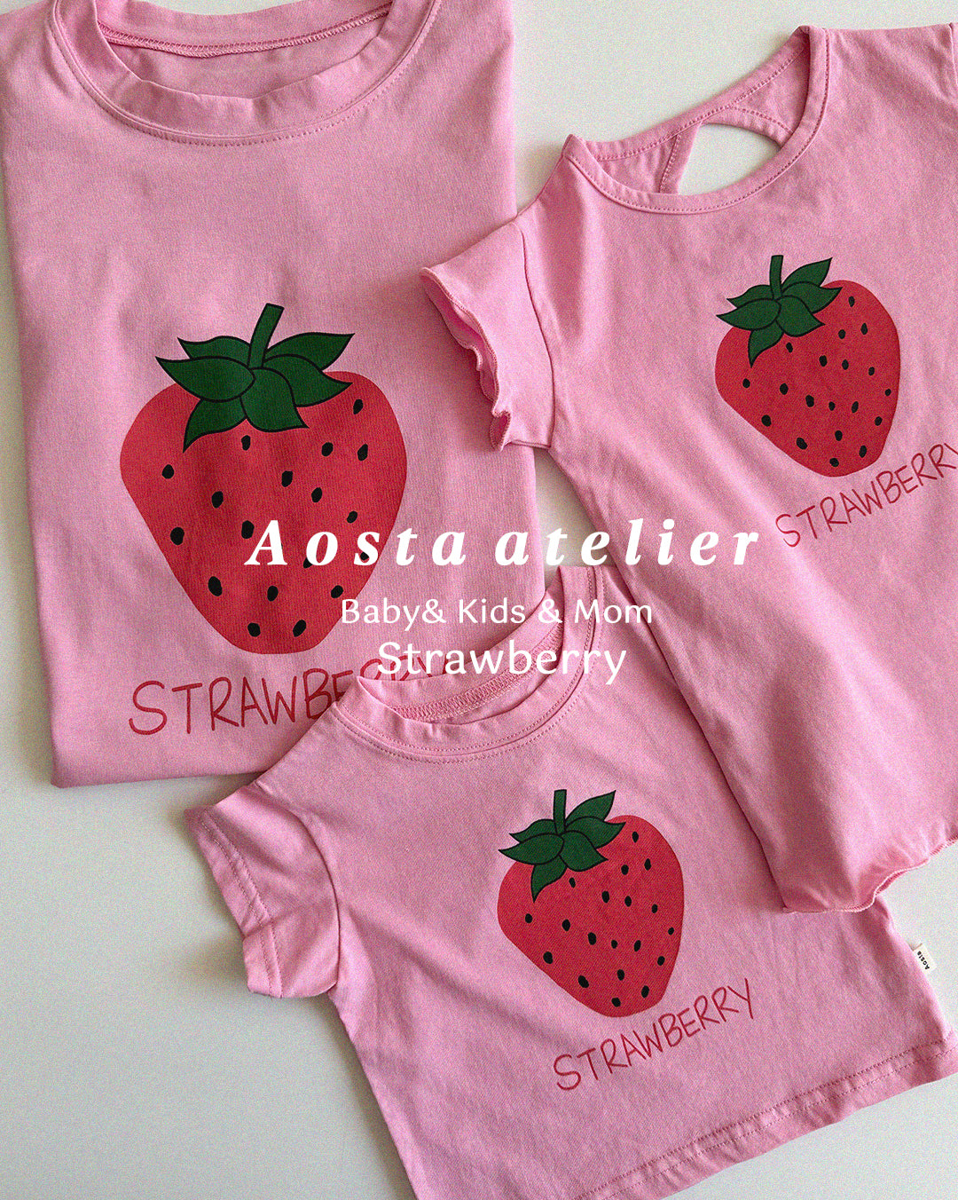 韓國童裝 25夏 | AO25229 STRAWBERRY MOM TEE