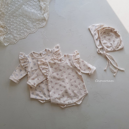 現貨▷ 韓國童裝 秋 | BABY SUIT WITH HAT (6-12M/12-24M) - FLO | FLOWERKKOCH 