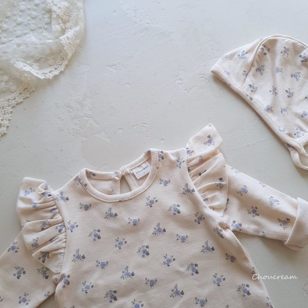 現貨▷ 韓國童裝 秋 | BABY SUIT WITH HAT (6-12M/12-24M) - FLO | FLOWERKKOCH 