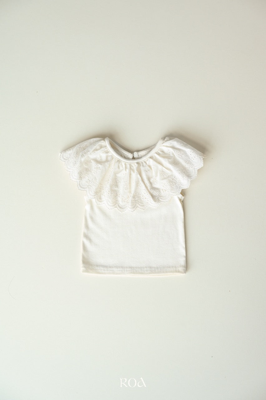 韓國童裝 26夏| RO25 Vanilla Lace Sleeveless T-shirt (90-120cm)