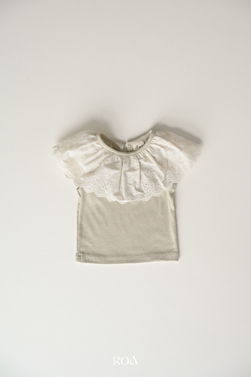 韓國童裝 26夏| RO25 Vanilla Lace Sleeveless T-shirt (90-120cm)