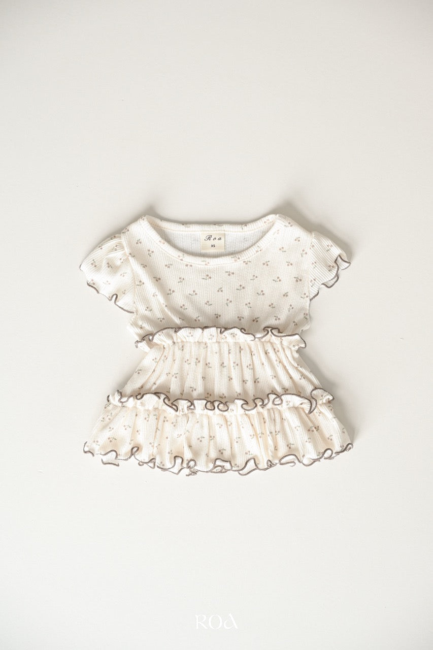 韓國童裝 26夏| RO22 Cherry Ribbed T-shirt (90-120cm)