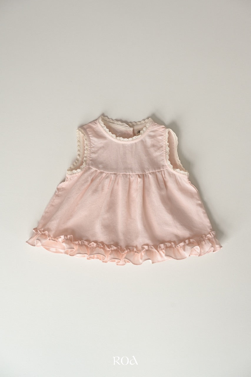 韓國童裝 26夏| RO17 Sleeveless Yoke Frill Blouse (90-120cm)