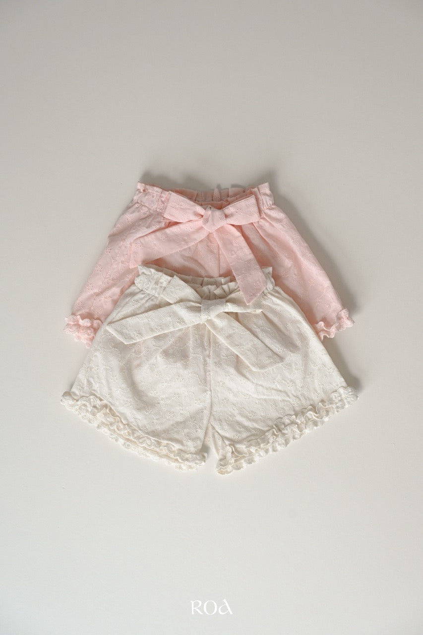 韓國童裝 26夏| RO29 Rosy Ribbon Pants (90-120cm)