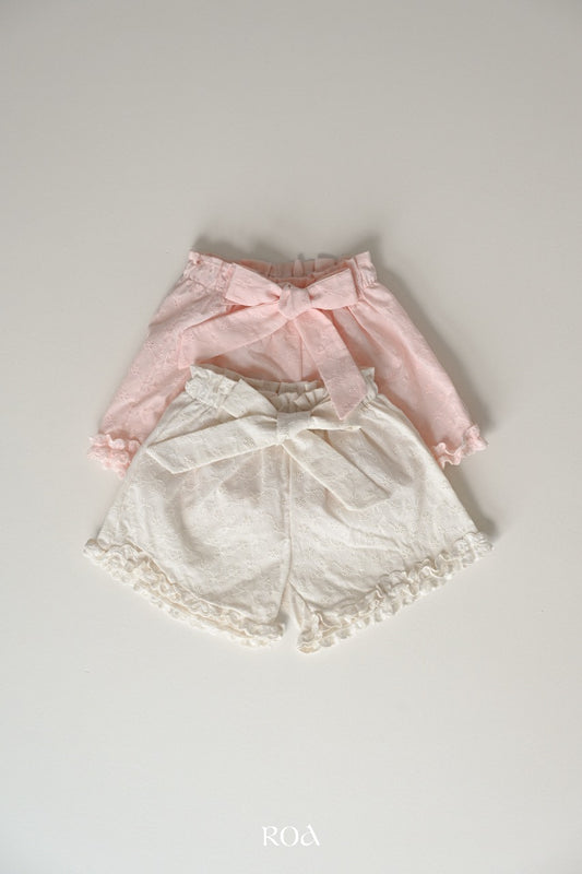 韓國童裝 26夏| RO29 Rosy Ribbon Pants (90-120cm)