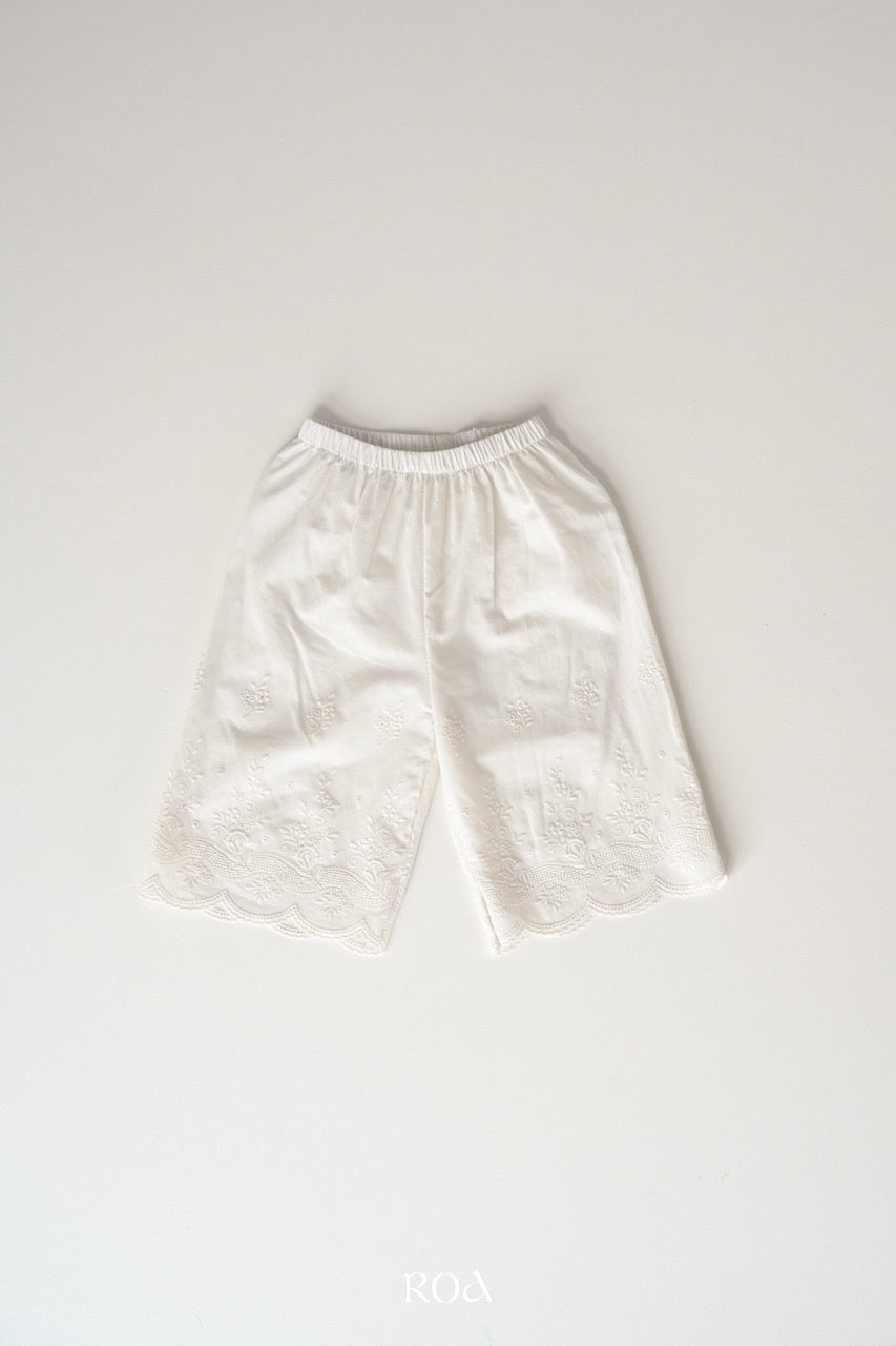 韓國童裝 26夏| RO08 Blanc Embroidery Pants (90-120cm)