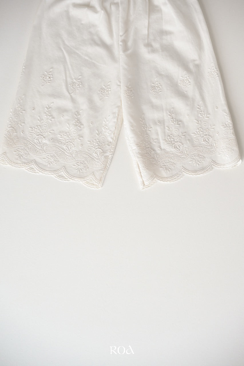 韓國童裝 26夏| RO08 Blanc Embroidery Pants (90-120cm)