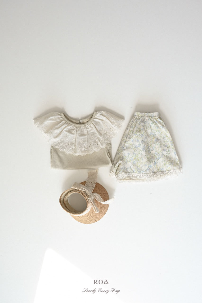 韓國童裝 26夏| RO25 Vanilla Lace Sleeveless T-shirt (90-120cm)