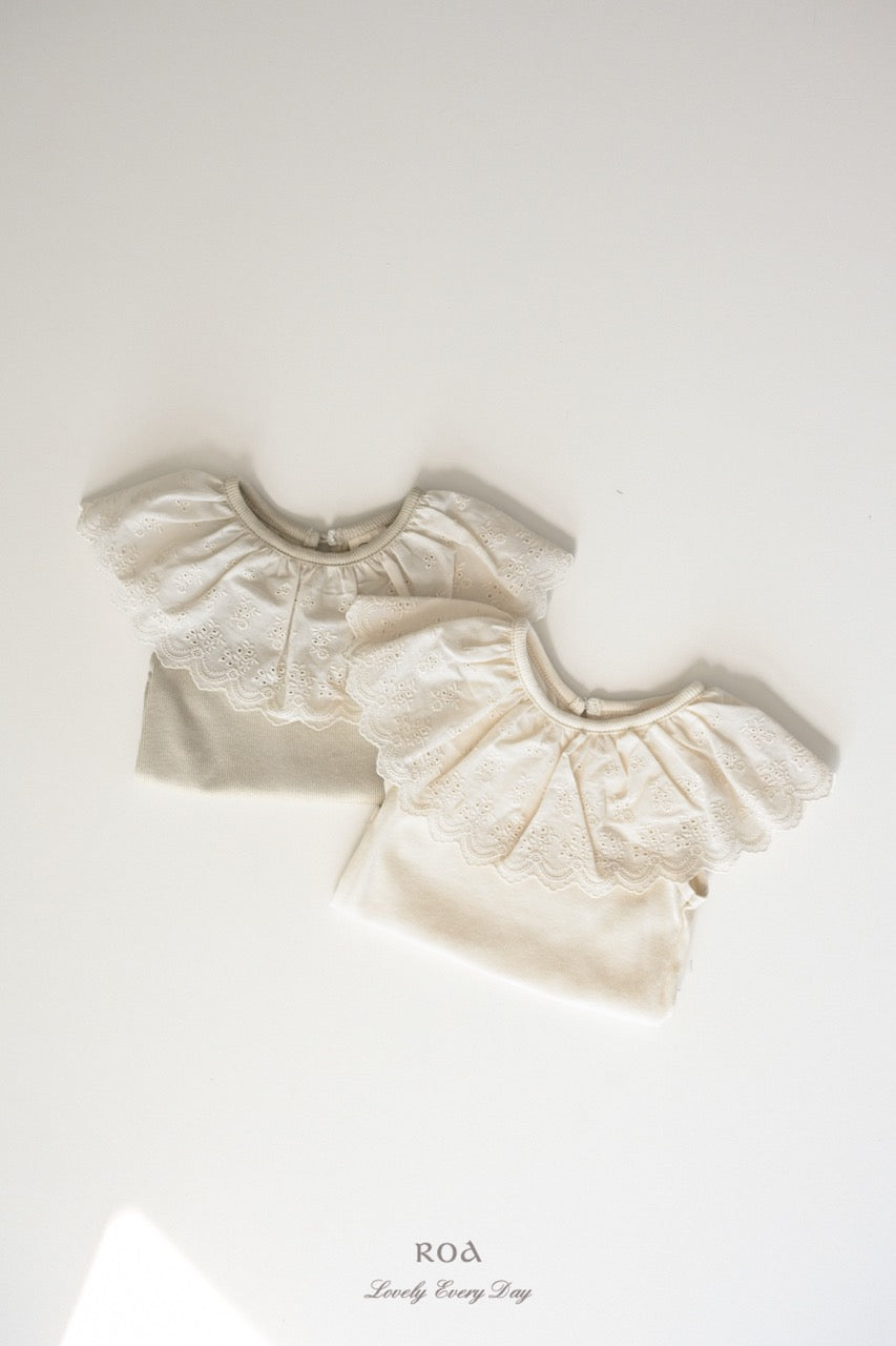 韓國童裝 26夏| RO25 Vanilla Lace Sleeveless T-shirt (90-120cm)