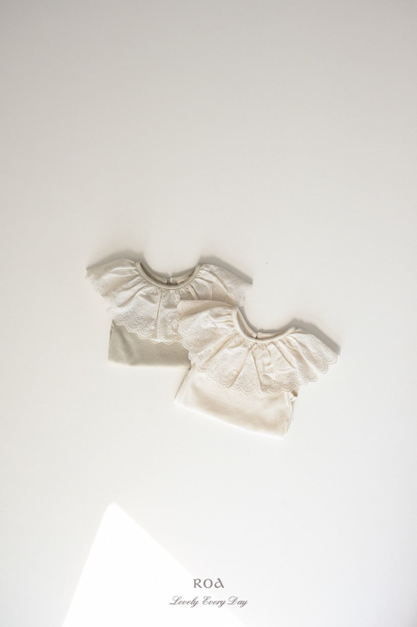 韓國童裝 26夏| RO25 Vanilla Lace Sleeveless T-shirt (90-120cm)