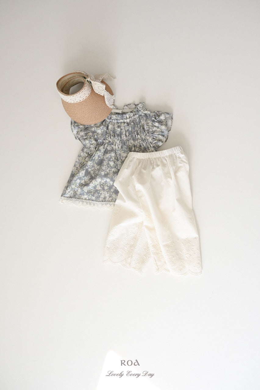 韓國童裝 26夏| RO08 Blanc Embroidery Pants (90-120cm)