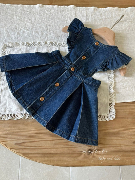 ✿ Fafa's Picks | 24 Fall Miya denim dress with Amelia Blouse 原價: $540 #折實價 $429 - FLO | FLOWERKKOCH 