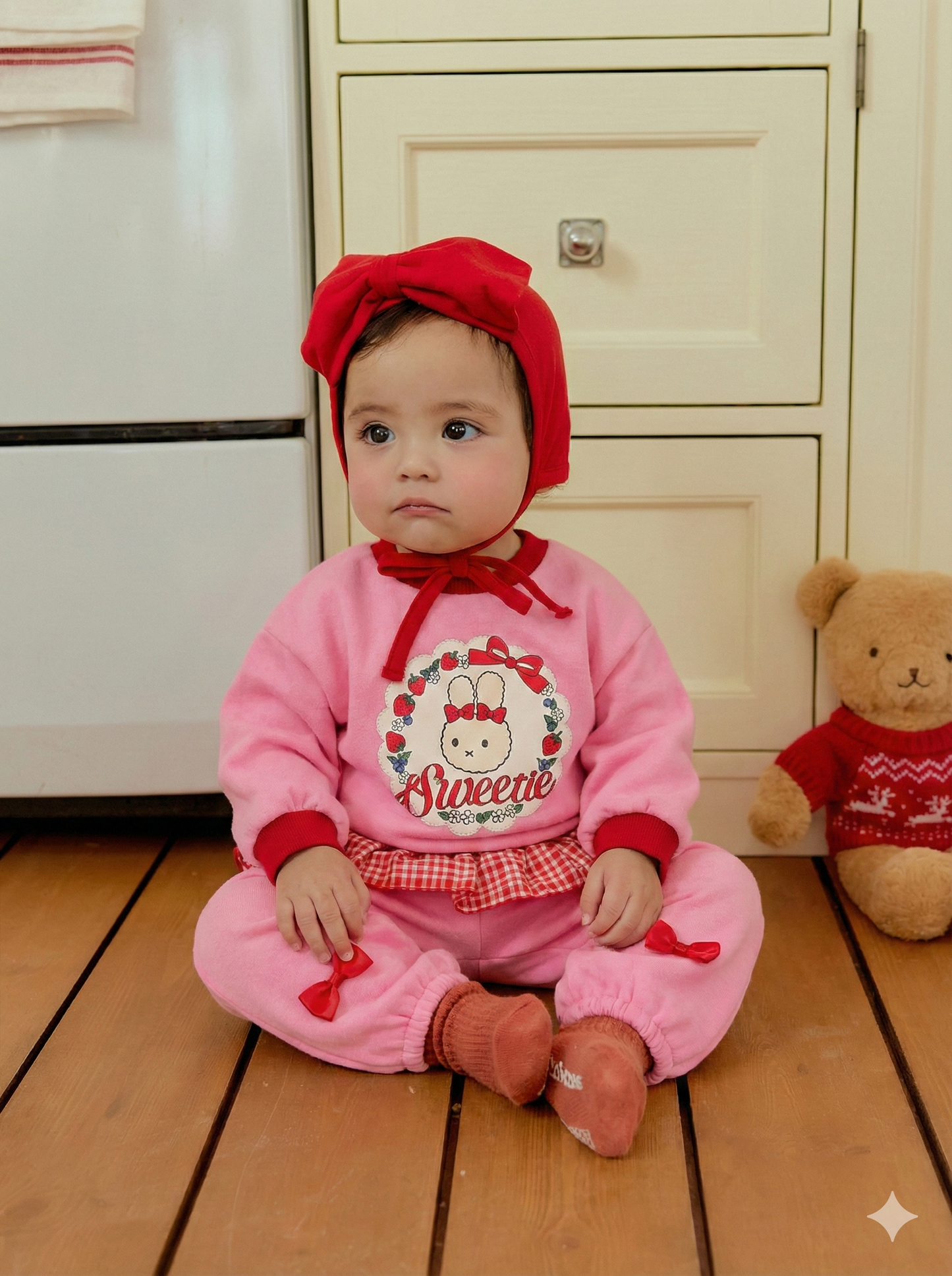 韓國童裝 26春 | SE06 格紋荷葉邊套裝 (70~100cm)