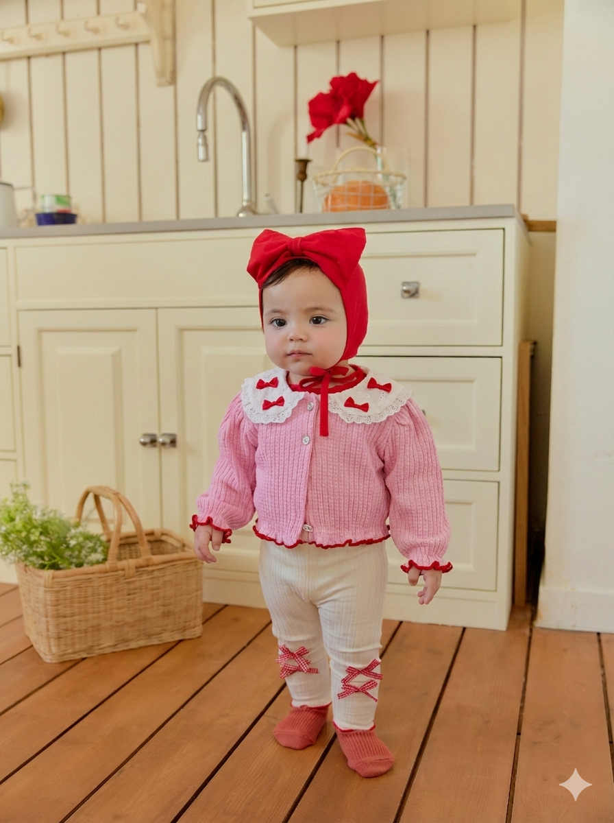 韓國童裝 26春 | SE01 小翻領針織外套 (70~90cm)