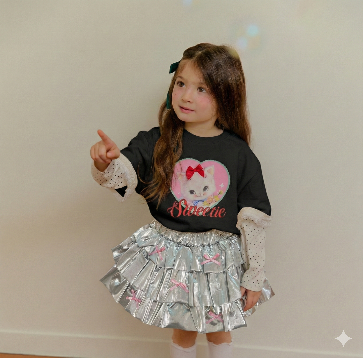 韓國童裝 26春 | SE35 蝴蝶結層層裙 (90~130cm)