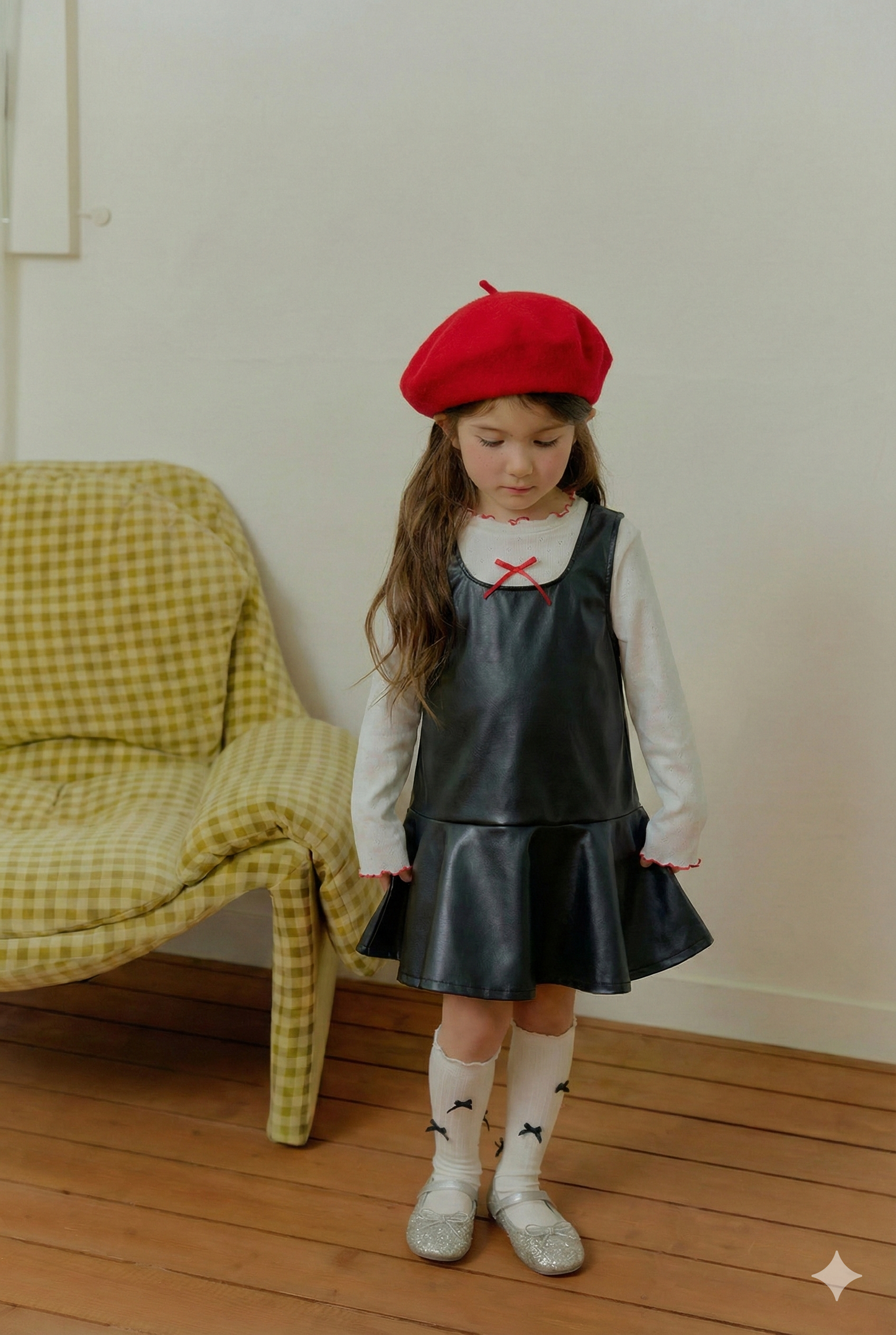 韓國童裝 26春 | SE20 蝴蝶結羅紋T (90~130cm)